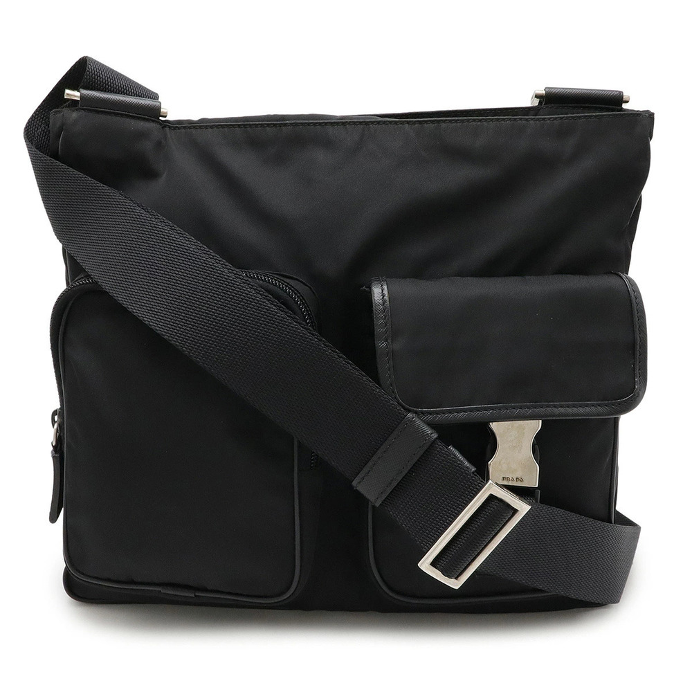 Prada Triangle Crossbody Bag Leather NERO Black